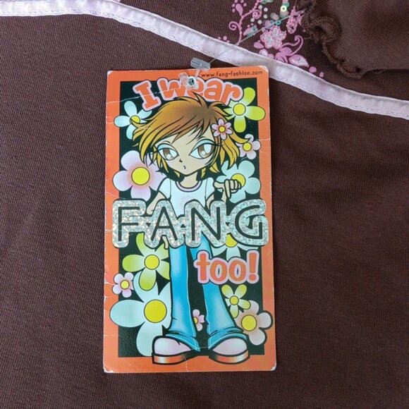 FANG Brown Top with Pink Floral Accents - Picture 6 of 8